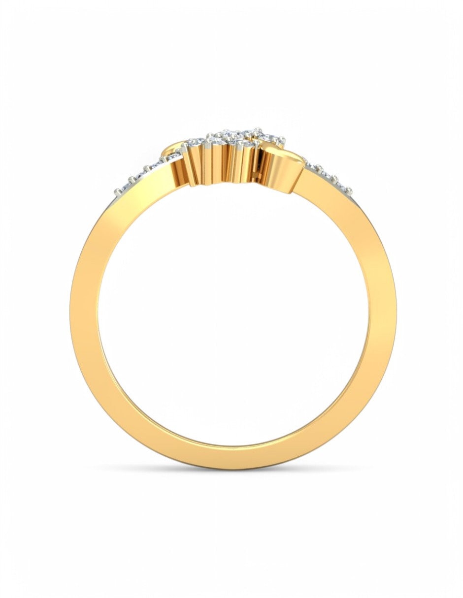 Anillo 10 k de oro amarillo zirconia brillante