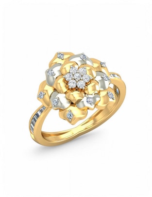 Anillo 10 k de oro amarillo zirconia brillante Anillo 10 k de oro amarillo zirconia brillante
