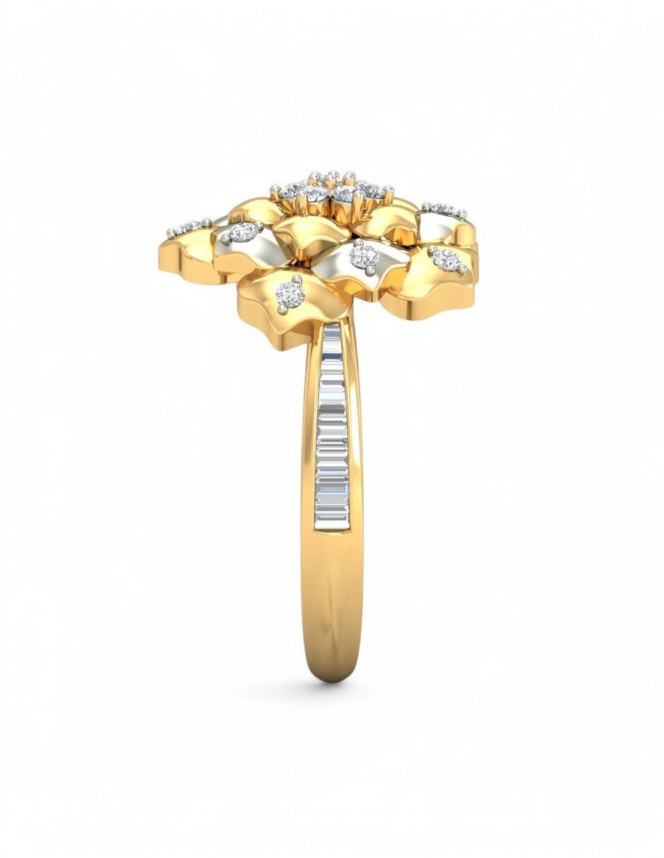 Anillo 10 k de oro amarillo zirconia brillante