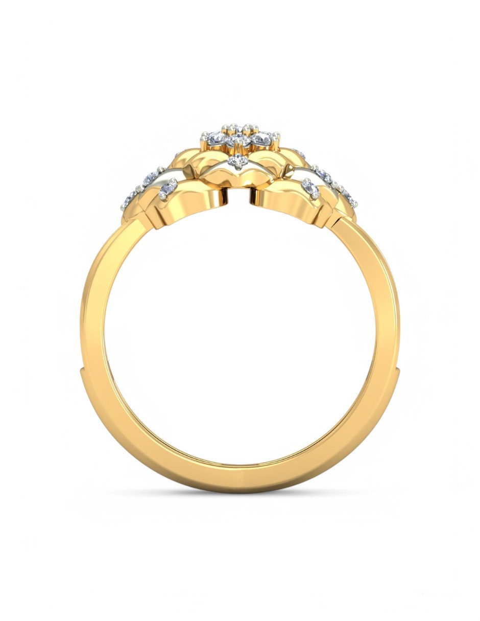 Anillo 10 k de oro amarillo zirconia brillante