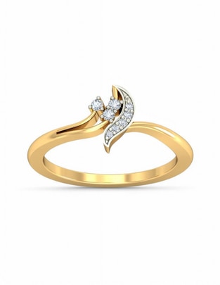 Anillo 10 k de oro amarillo zirconia brillante