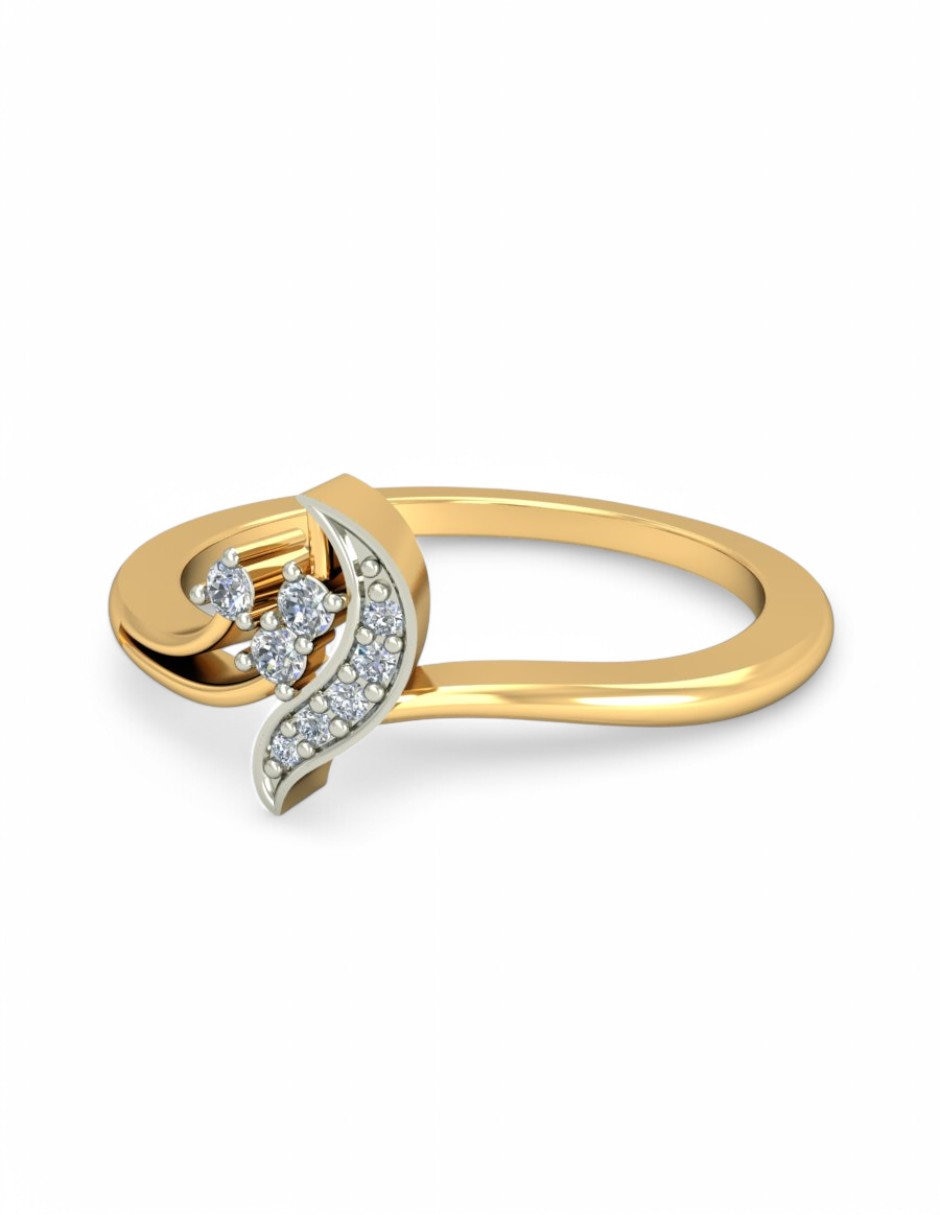 Anillo 10 k de oro amarillo zirconia brillante 5