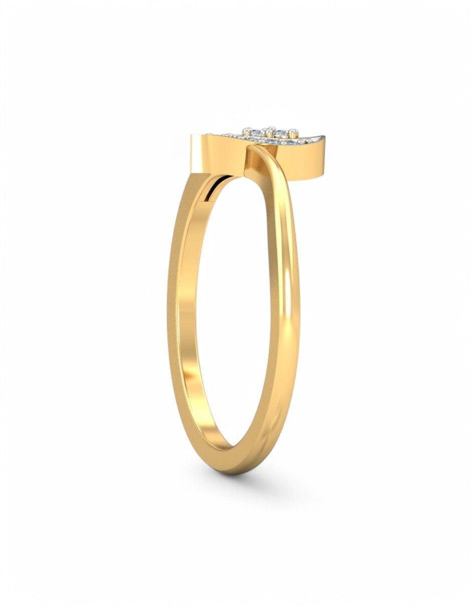 Anillo 10 k de oro amarillo zirconia brillante