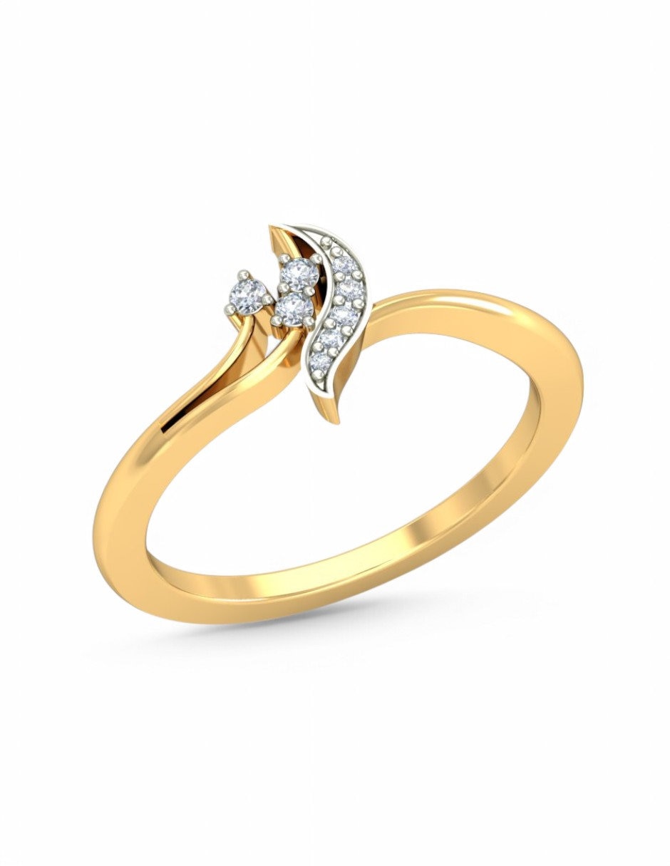 Anillo 10 k de oro amarillo zirconia brillante