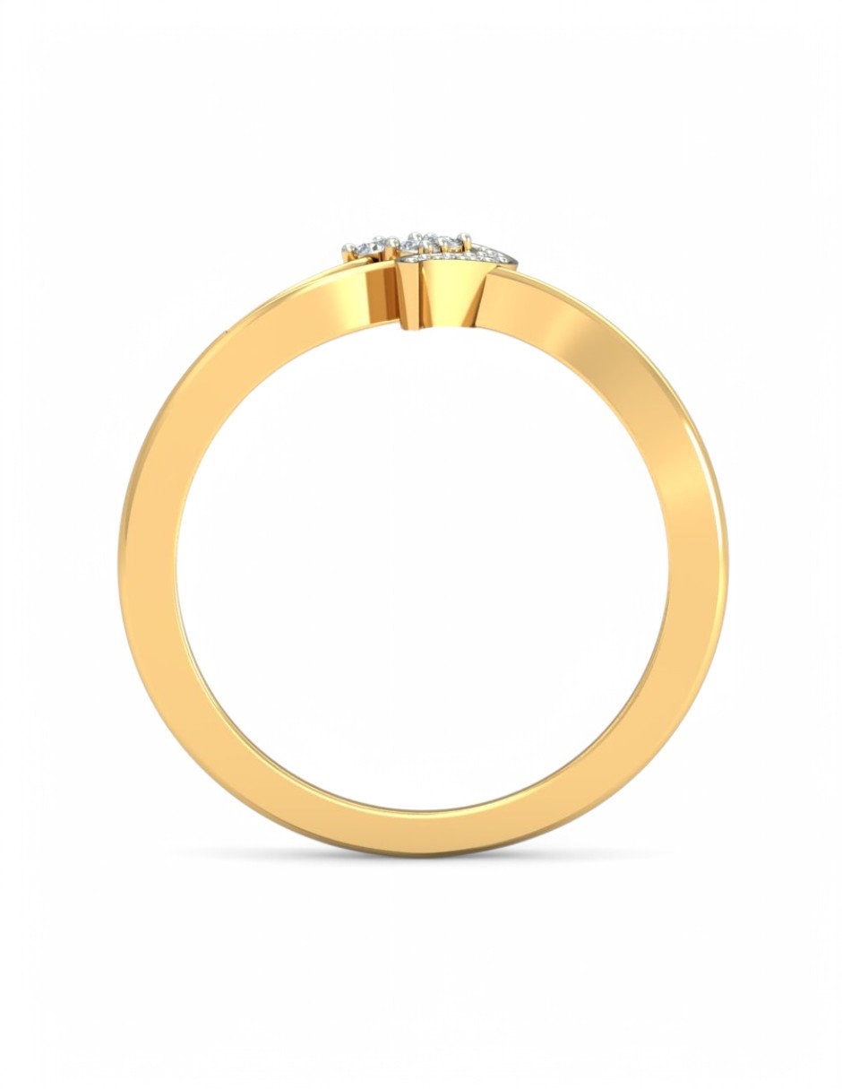 Anillo 10 k de oro amarillo zirconia brillante