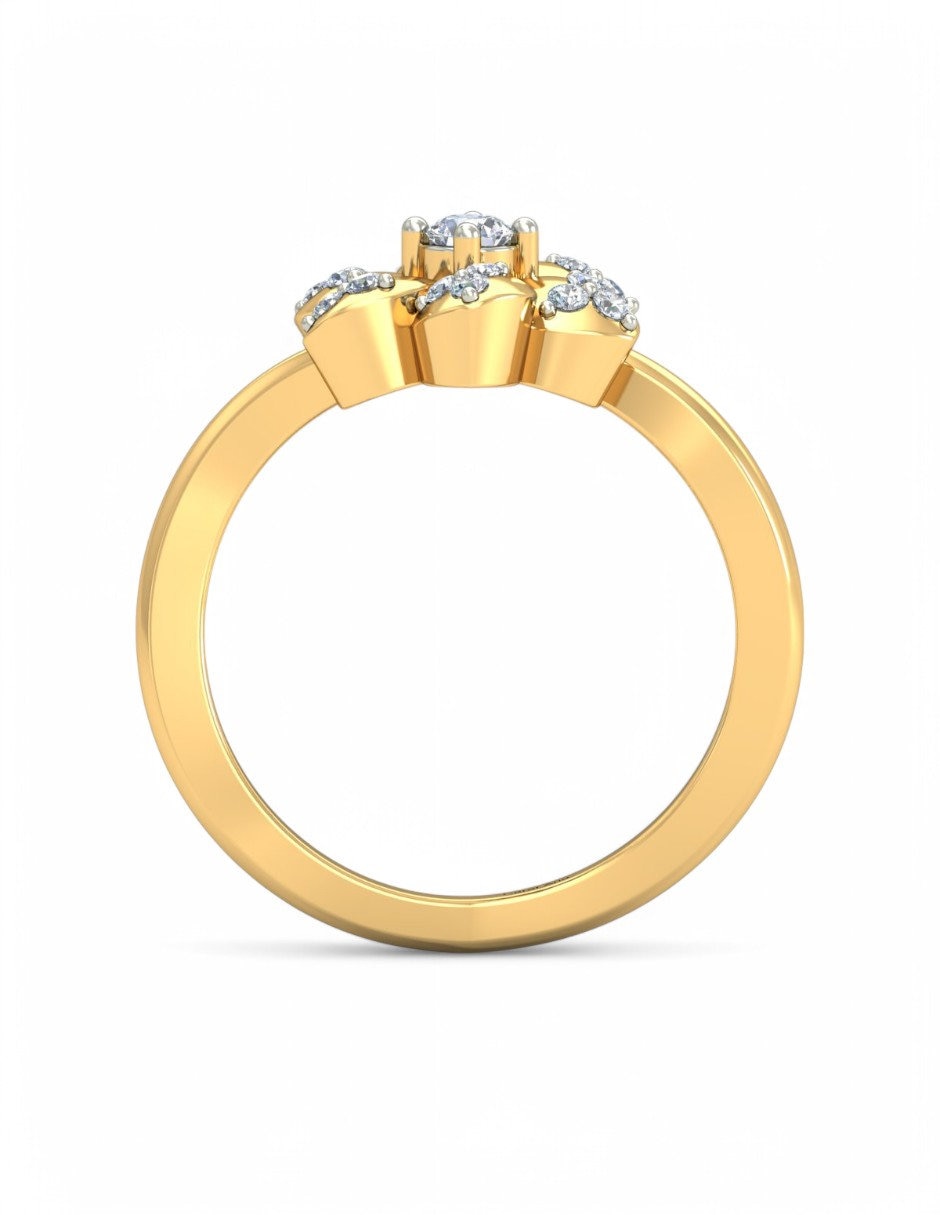 Anillo 10 k de oro amarillo zirconia brillante
