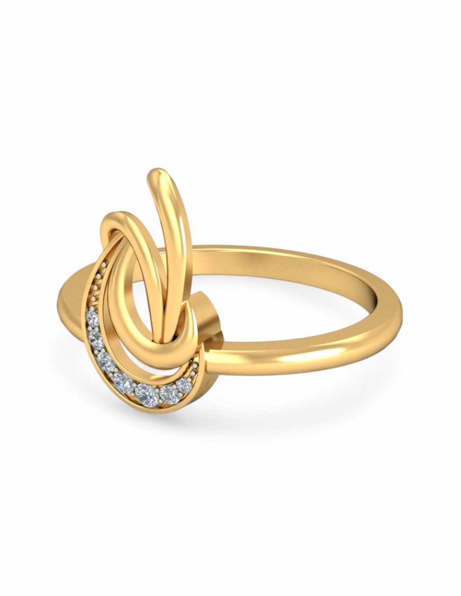 Anillo 10 k de oro amarillo zirconia brillante 2