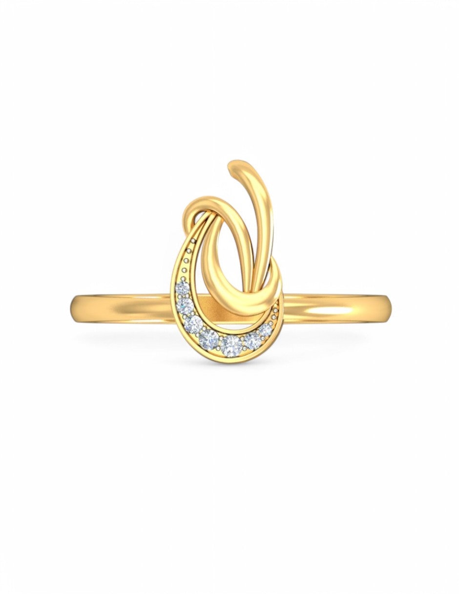 Anillo 10 k de oro amarillo zirconia brillante