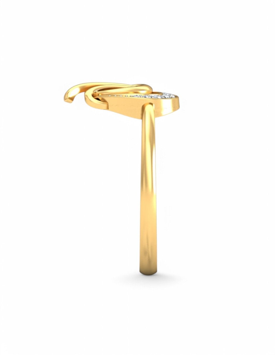Anillo 10 k de oro amarillo zirconia brillante