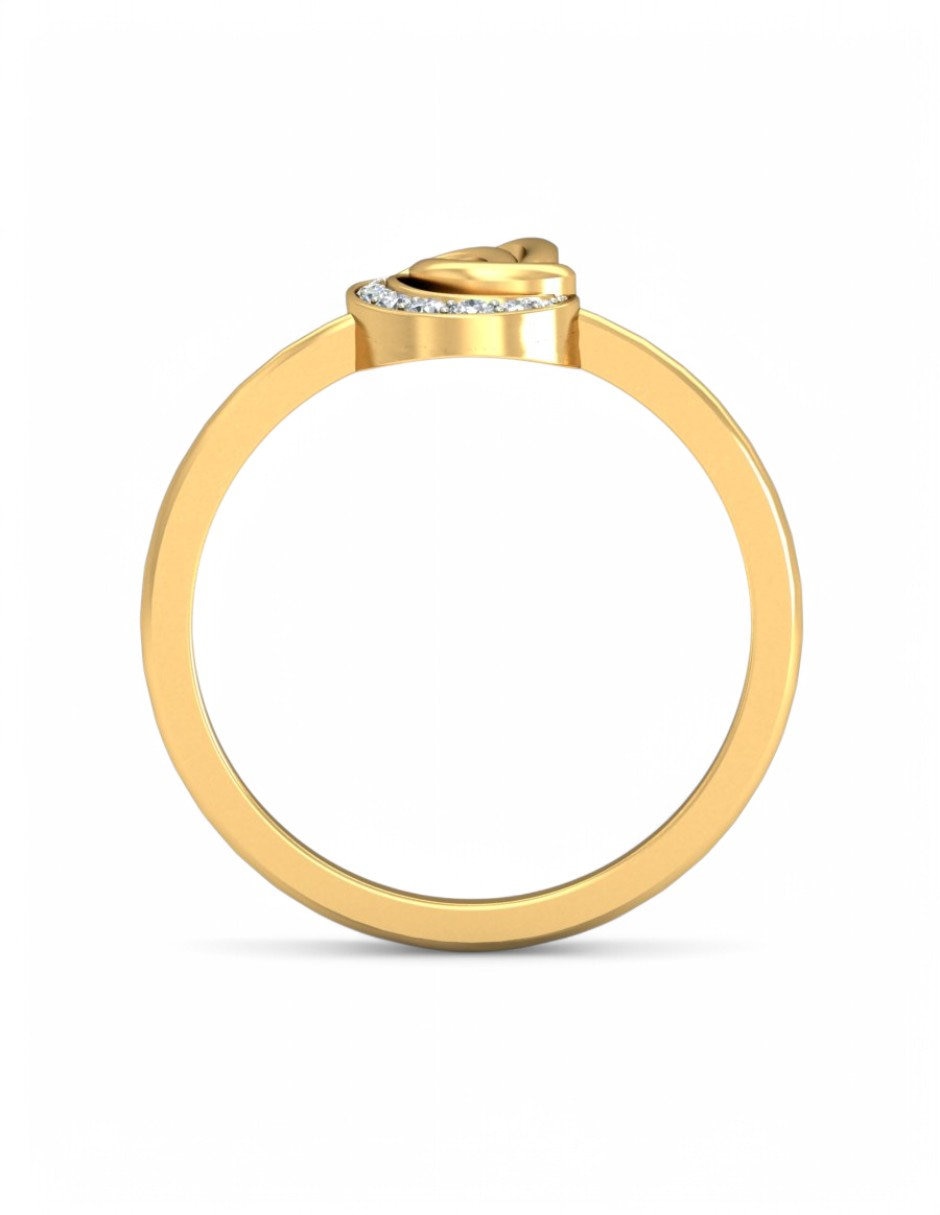 Anillo 10 k de oro amarillo zirconia brillante