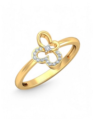 Anillo 10 k de oro amarillo zirconia brillante Anillo 10 k de oro amarillo zirconia brillante