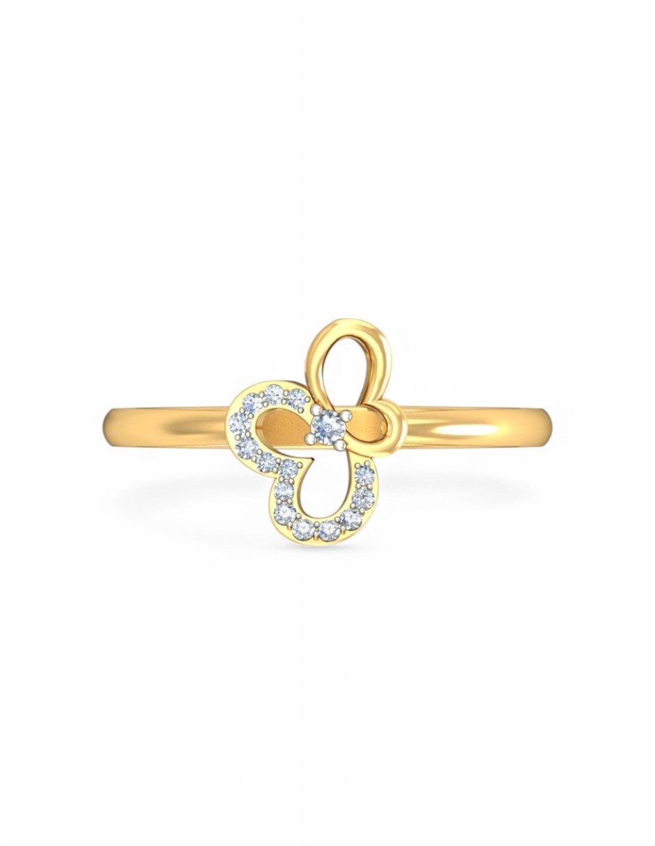 Anillo 10 k de oro amarillo zirconia brillante