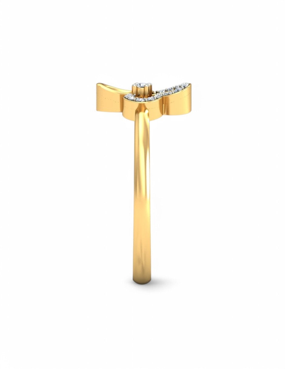 Anillo 10 k de oro amarillo zirconia brillante