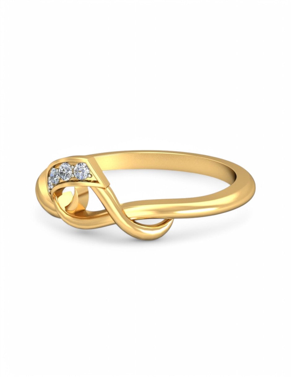 Anillo 10 k de oro amarillo zirconia brillante 5