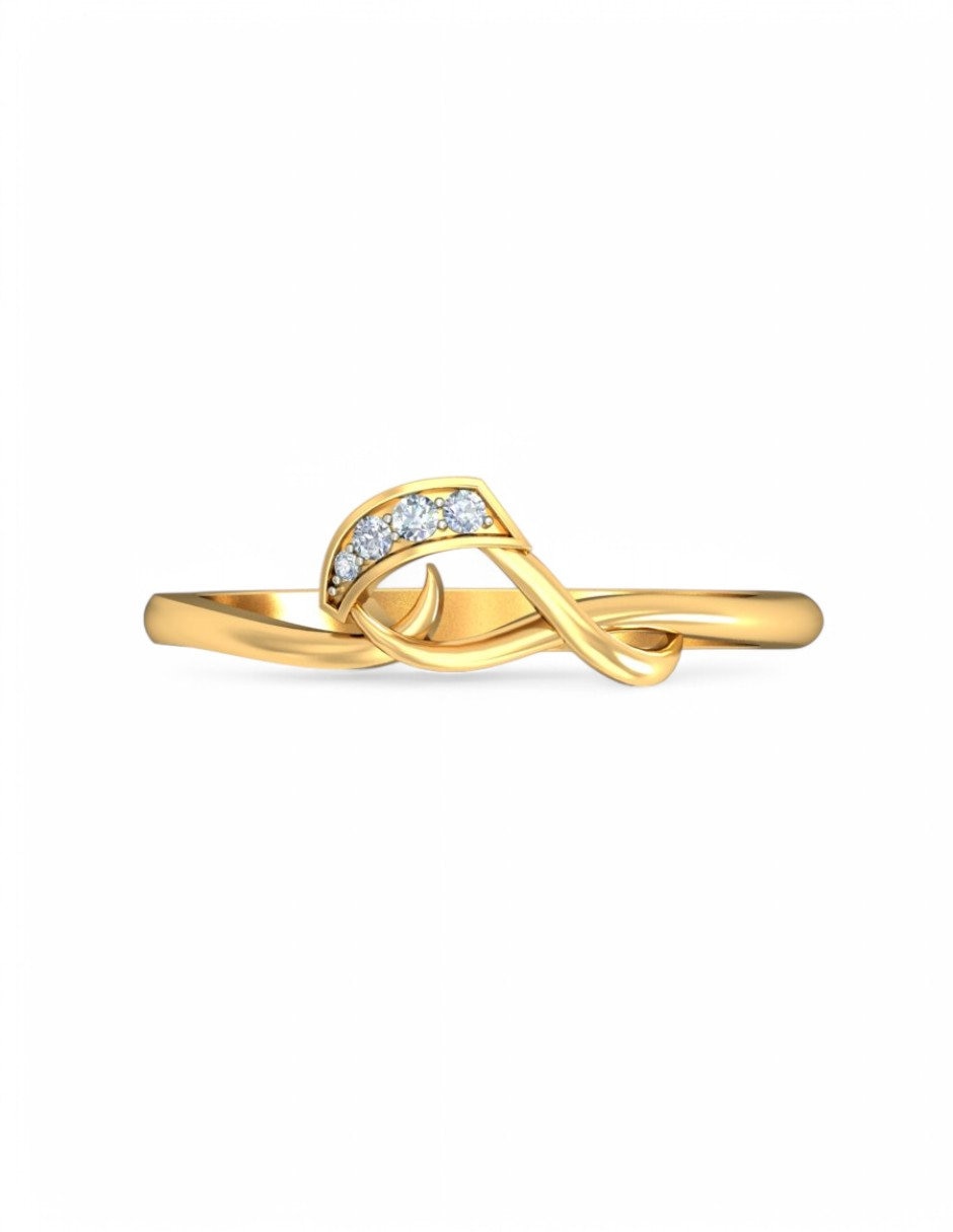 Anillo 10 k de oro amarillo zirconia brillante