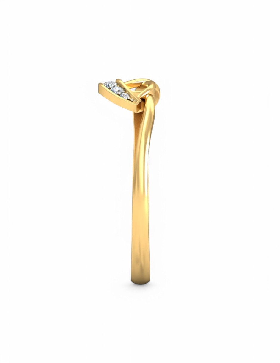 Anillo 10 k de oro amarillo zirconia brillante