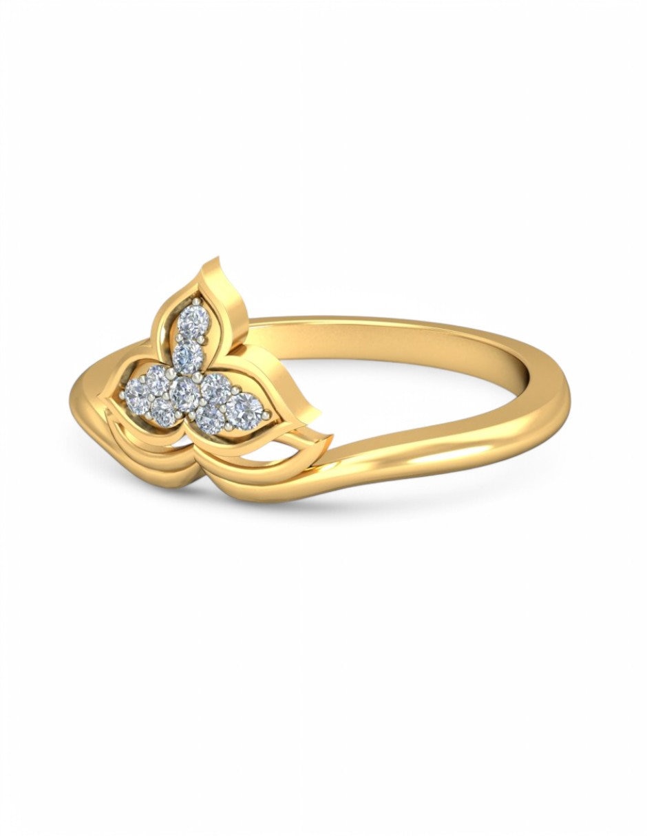 Anillo 10 k de oro amarillo zirconia brillante 2