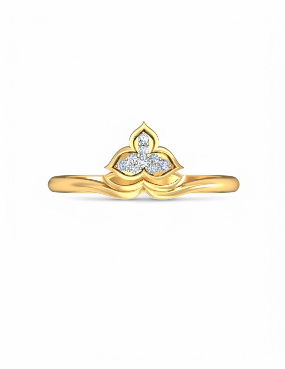 Anillo 10 k de oro amarillo zirconia brillante