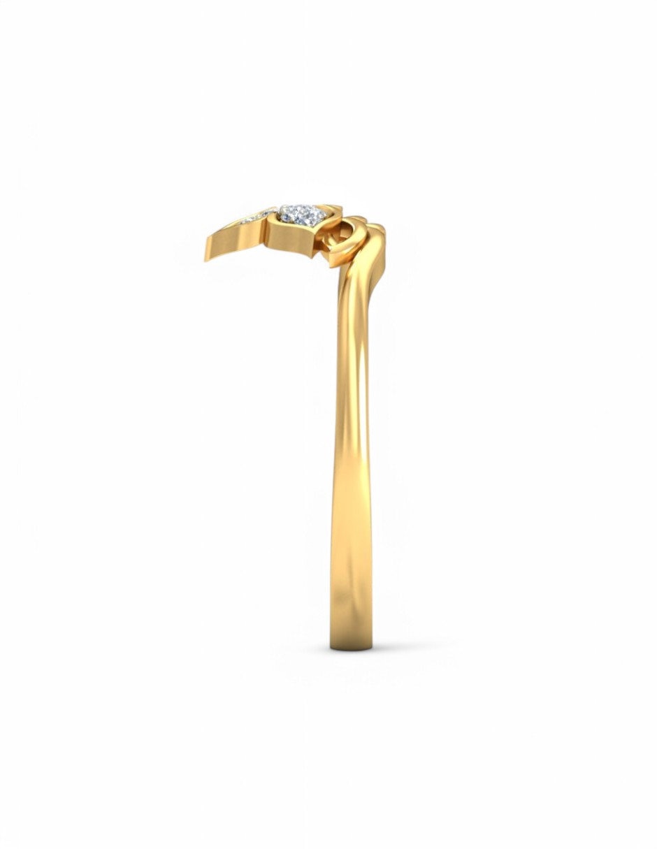 Anillo 10 k de oro amarillo zirconia brillante