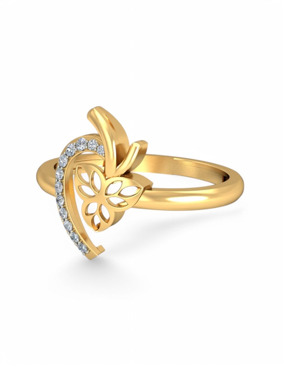 Anillo 10 k de oro amarillo zirconia brillante 5