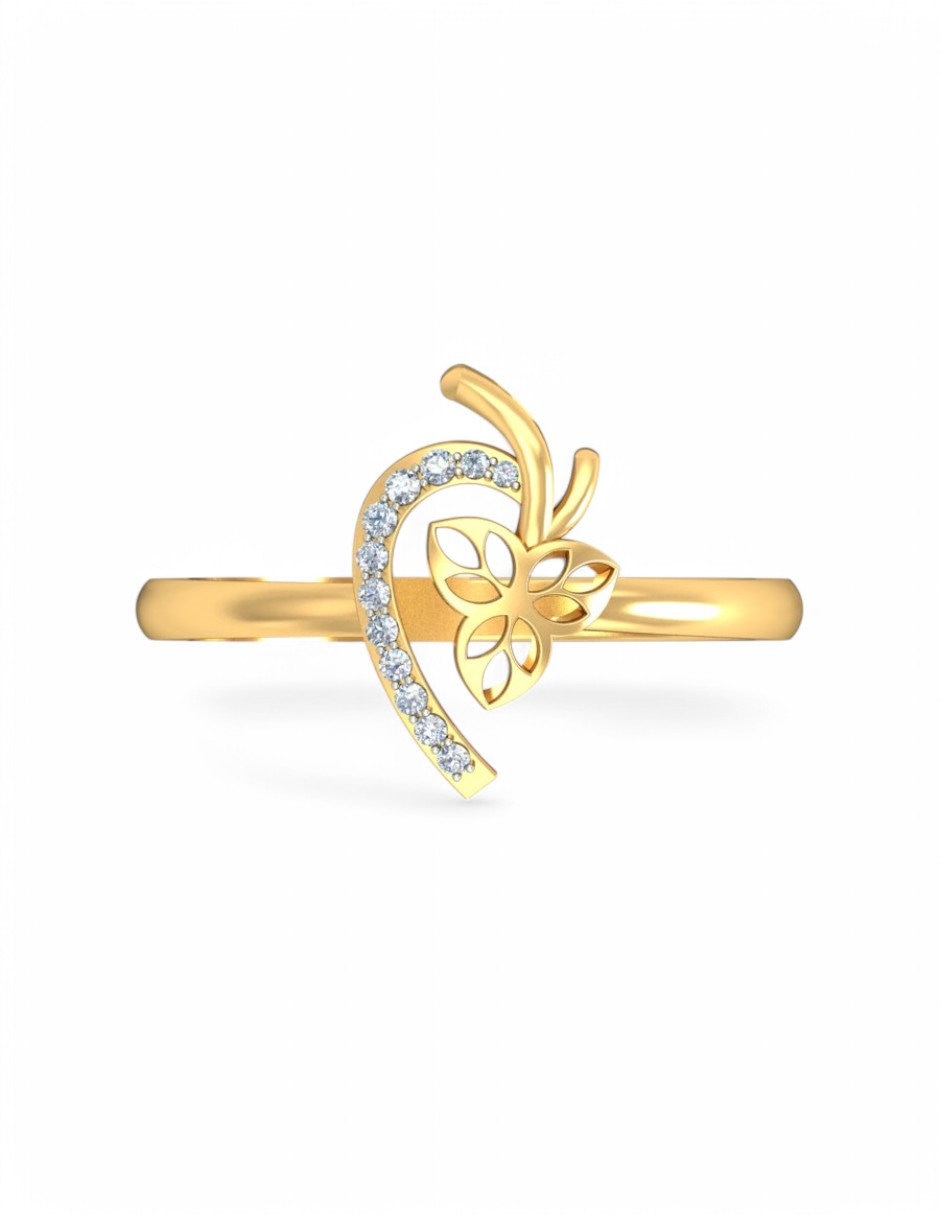 Anillo 10 k de oro amarillo zirconia brillante