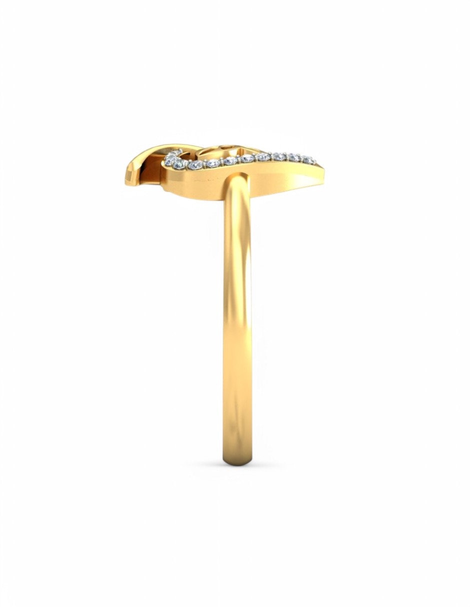 Anillo 10 k de oro amarillo zirconia brillante