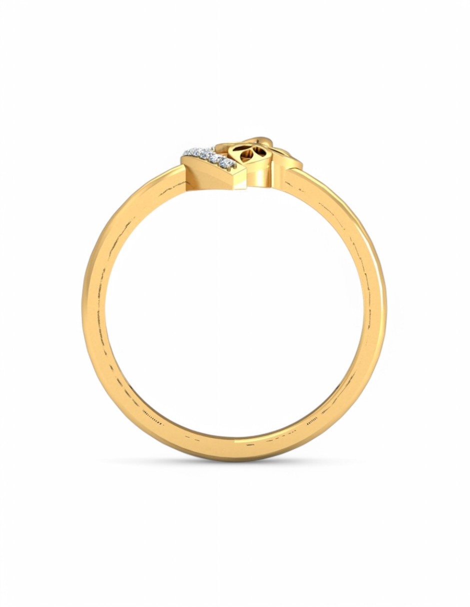 Anillo 10 k de oro amarillo zirconia brillante