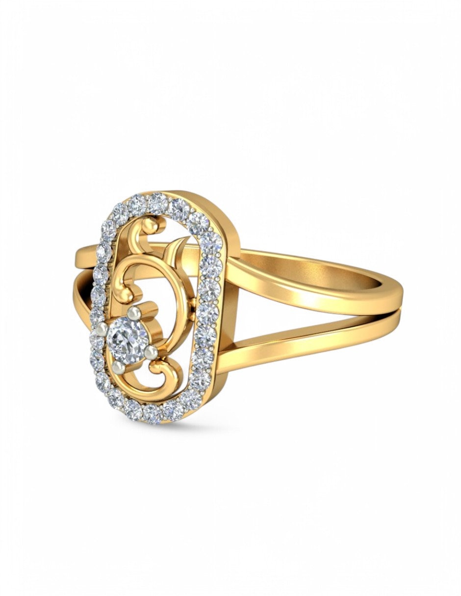 Anillo 10 k de oro amarillo zirconia brillante 2