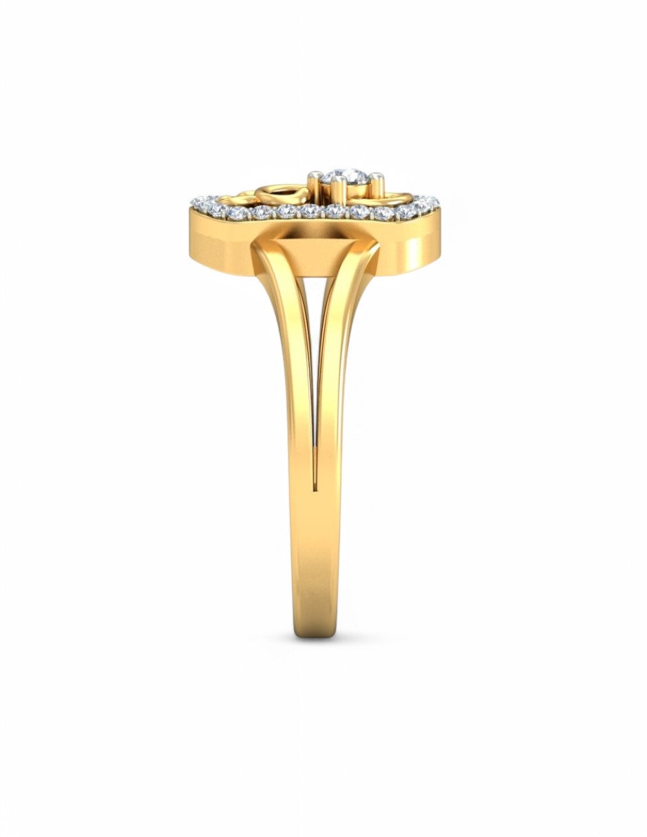 Anillo 10 k de oro amarillo zirconia brillante