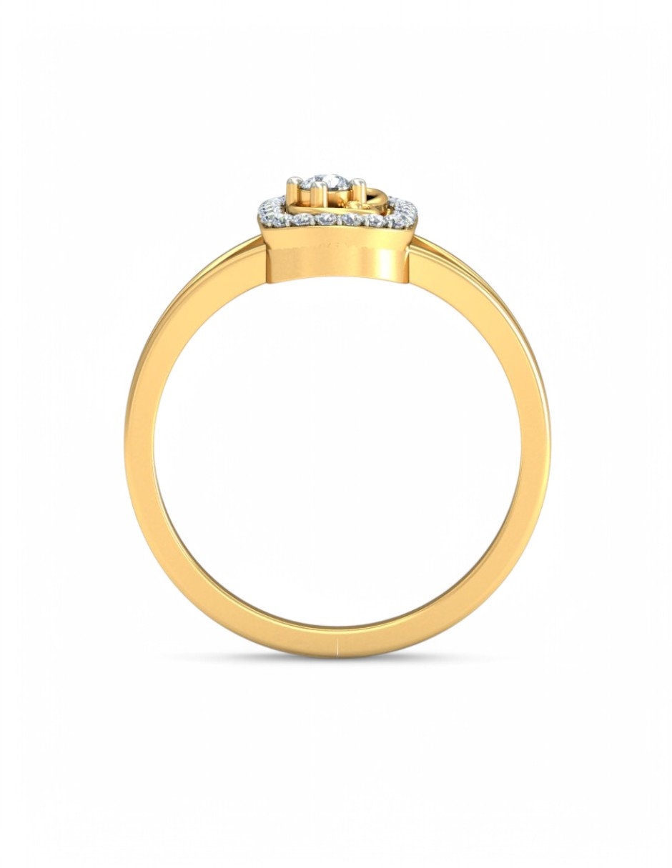 Anillo 10 k de oro amarillo zirconia brillante