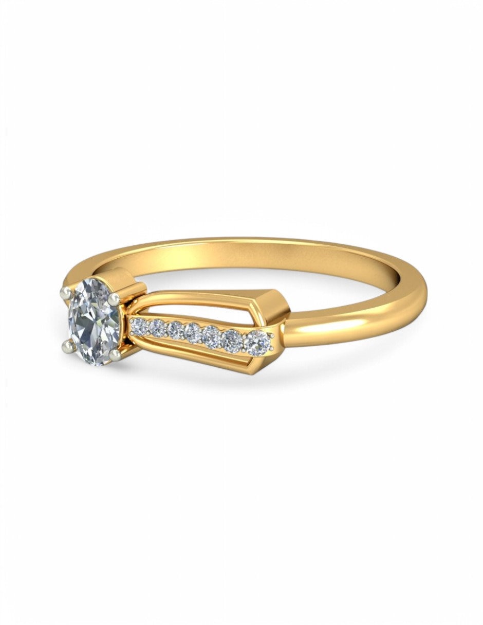 Anillo 10 k de oro amarillo zirconia brillante