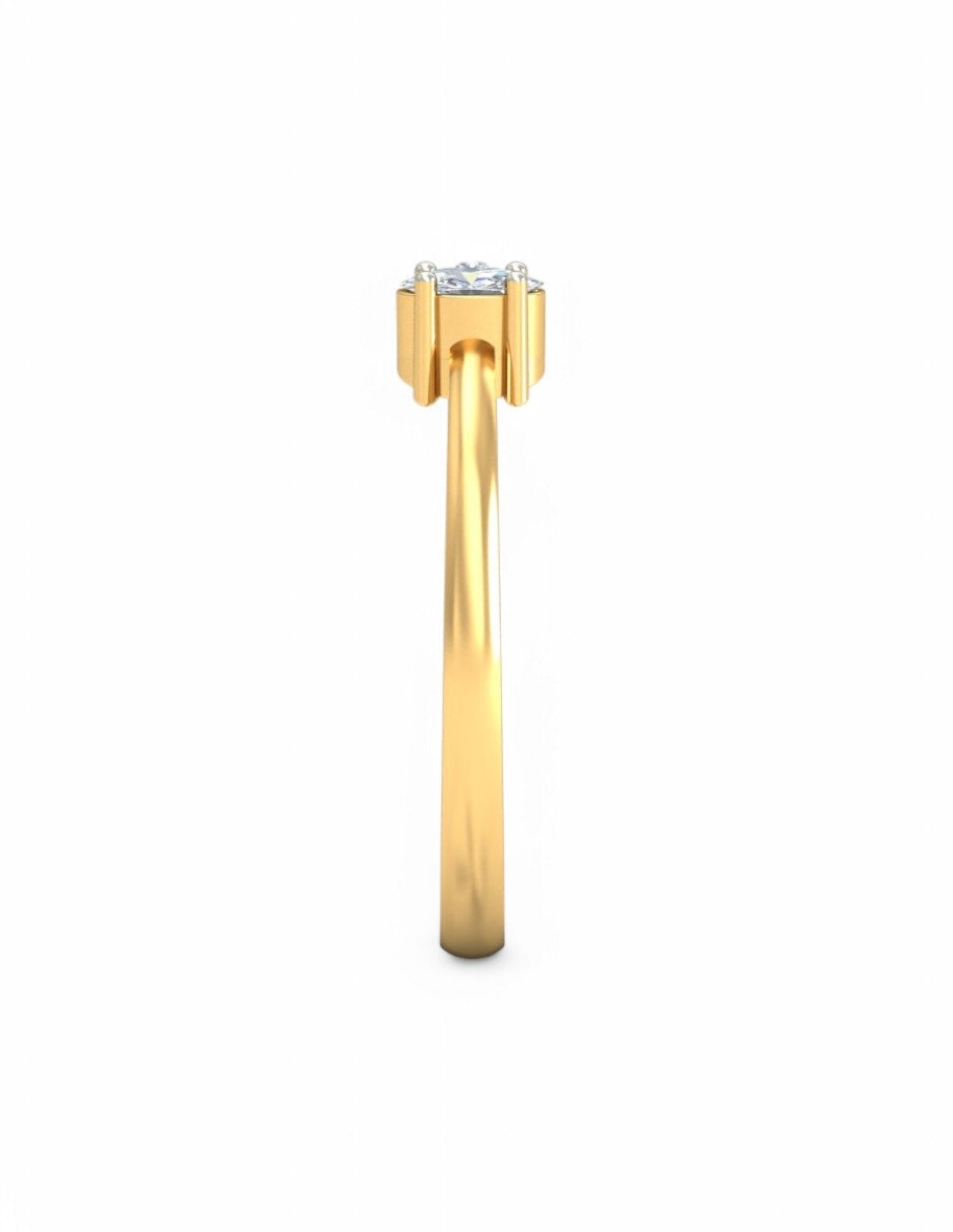 Anillo 10 k de oro amarillo zirconia brillante
