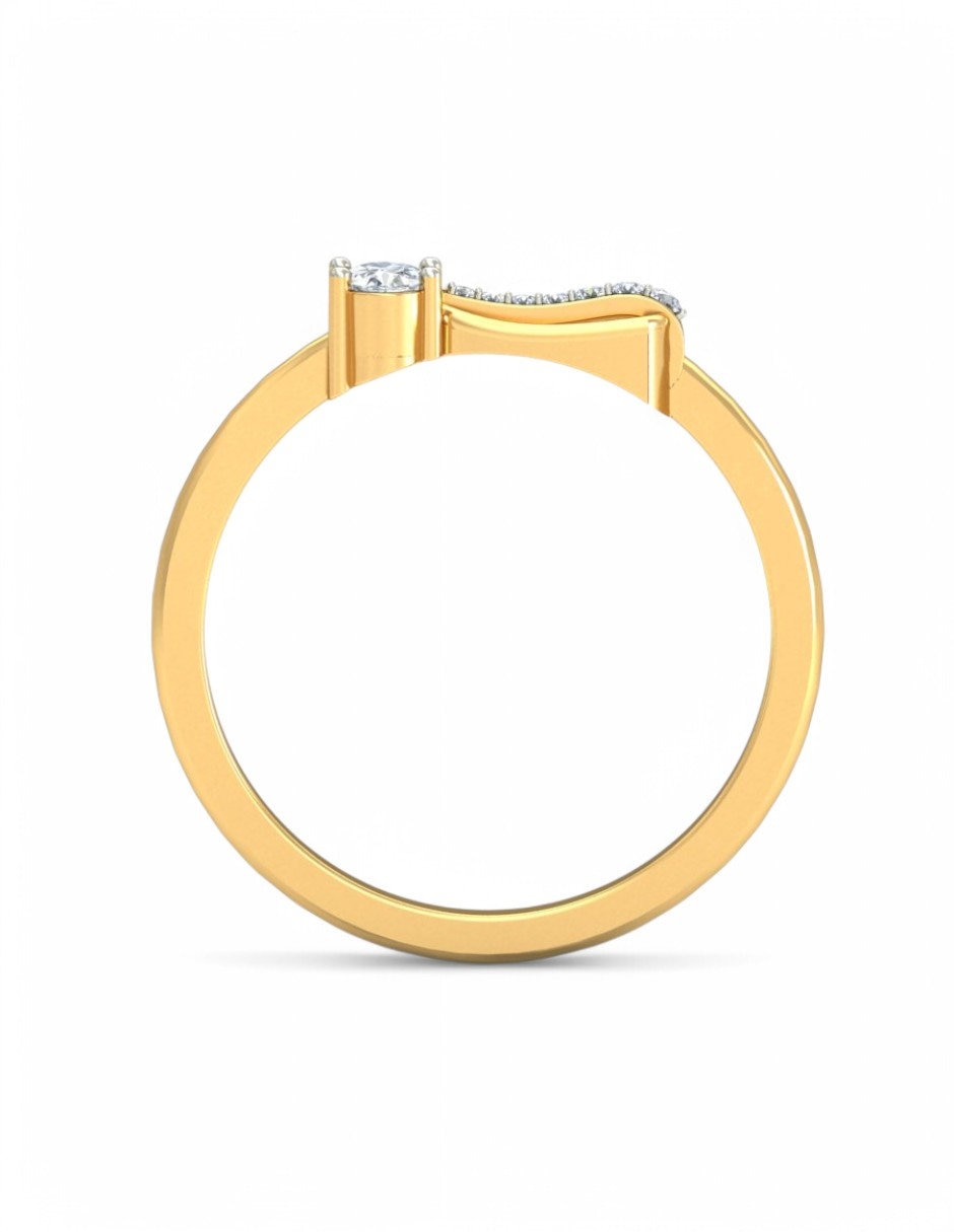 Anillo 10 k de oro amarillo zirconia brillante