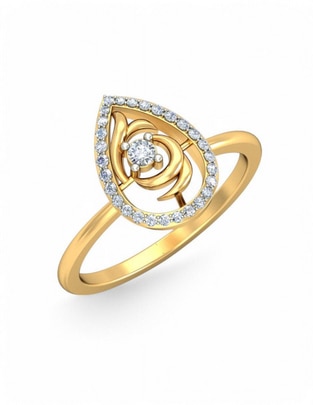 Anillo 10 k de oro amarillo zirconia brillante Anillo 10 k de oro amarillo zirconia brillante
