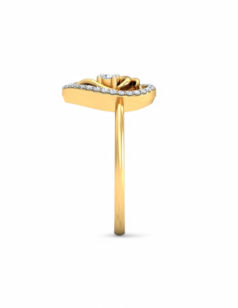 Anillo 10 k de oro amarillo zirconia brillante