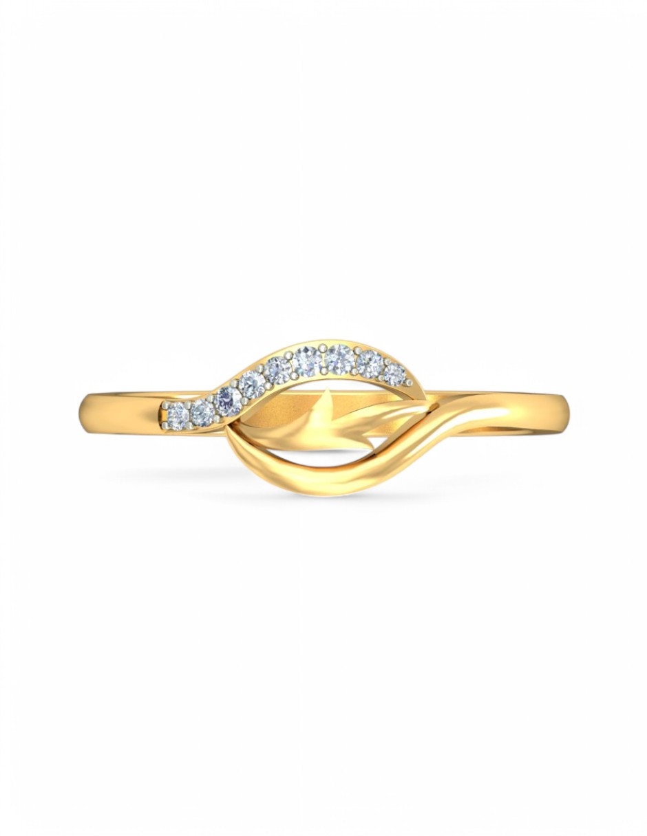 Anillo 10 k de oro amarillo zirconia brillante