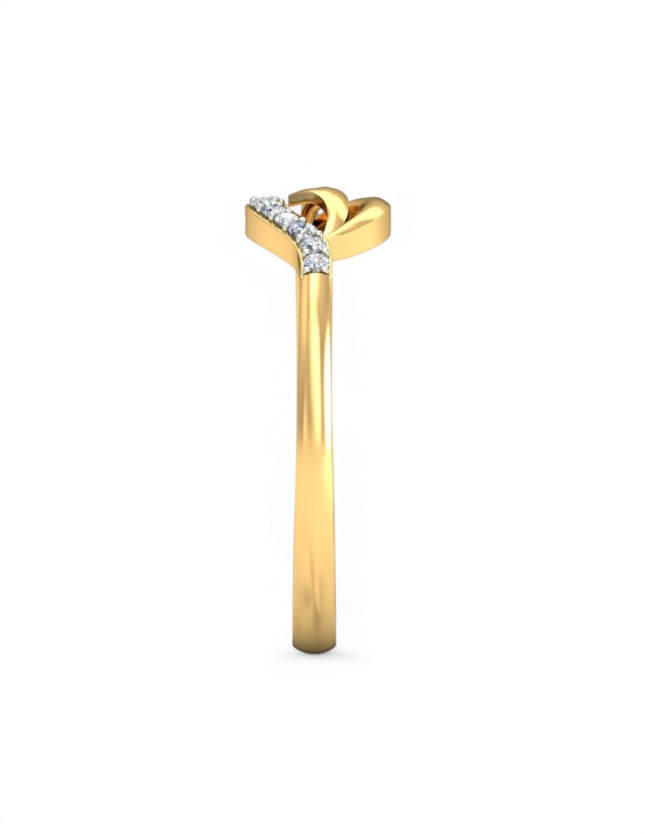 Anillo 10 k de oro amarillo zirconia brillante