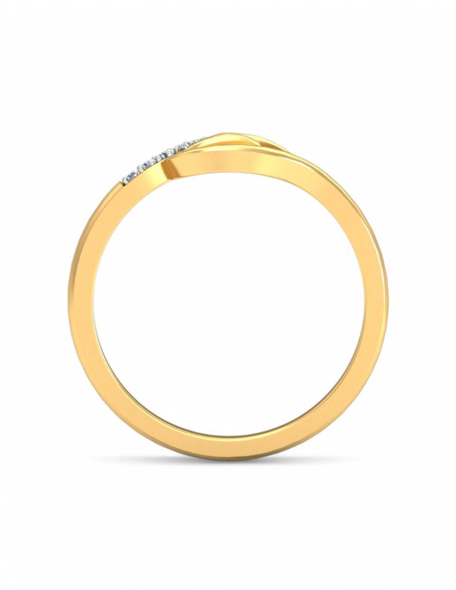 Anillo 10 k de oro amarillo zirconia brillante
