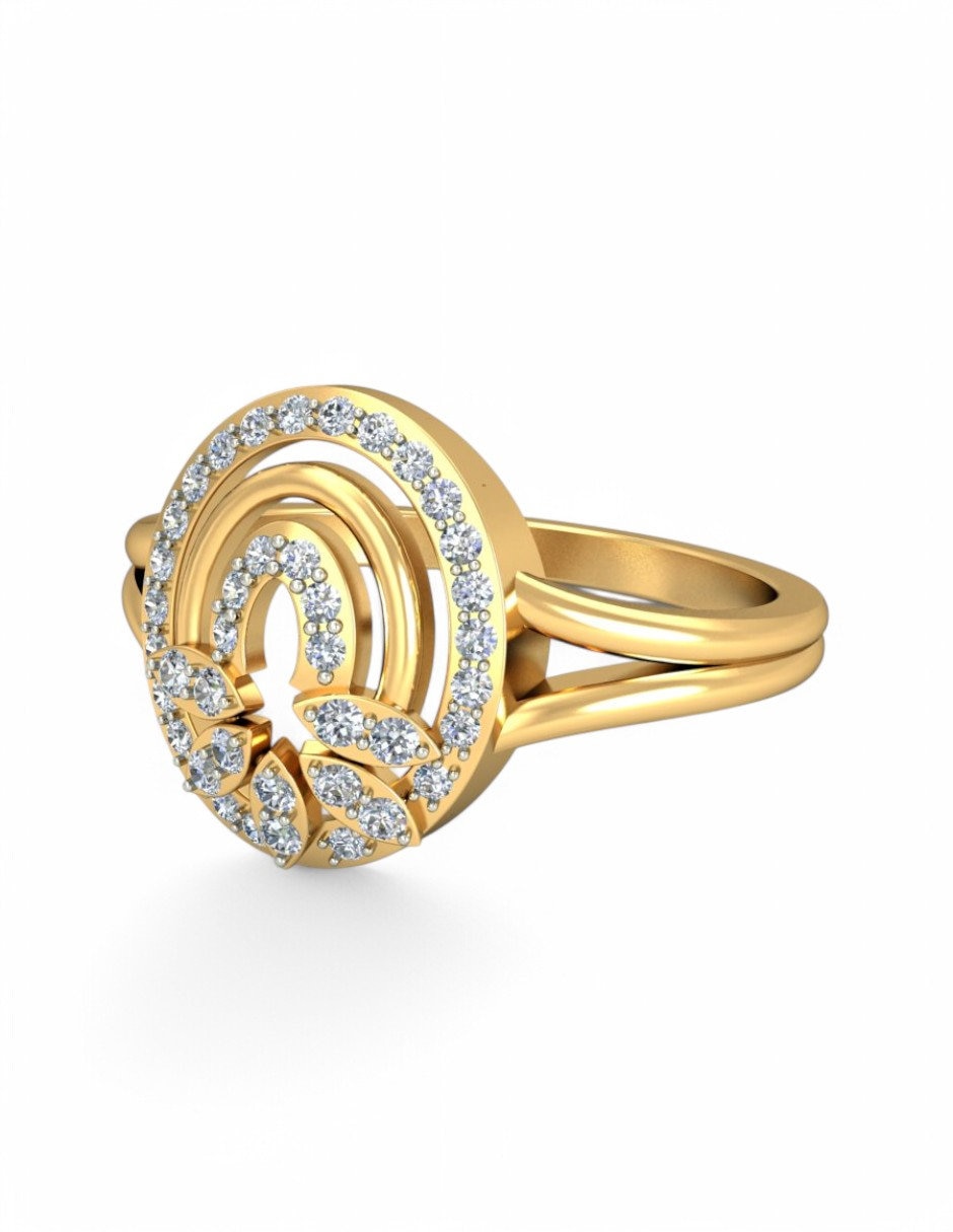 Anillo 10 k de oro amarillo zirconia brillante 2