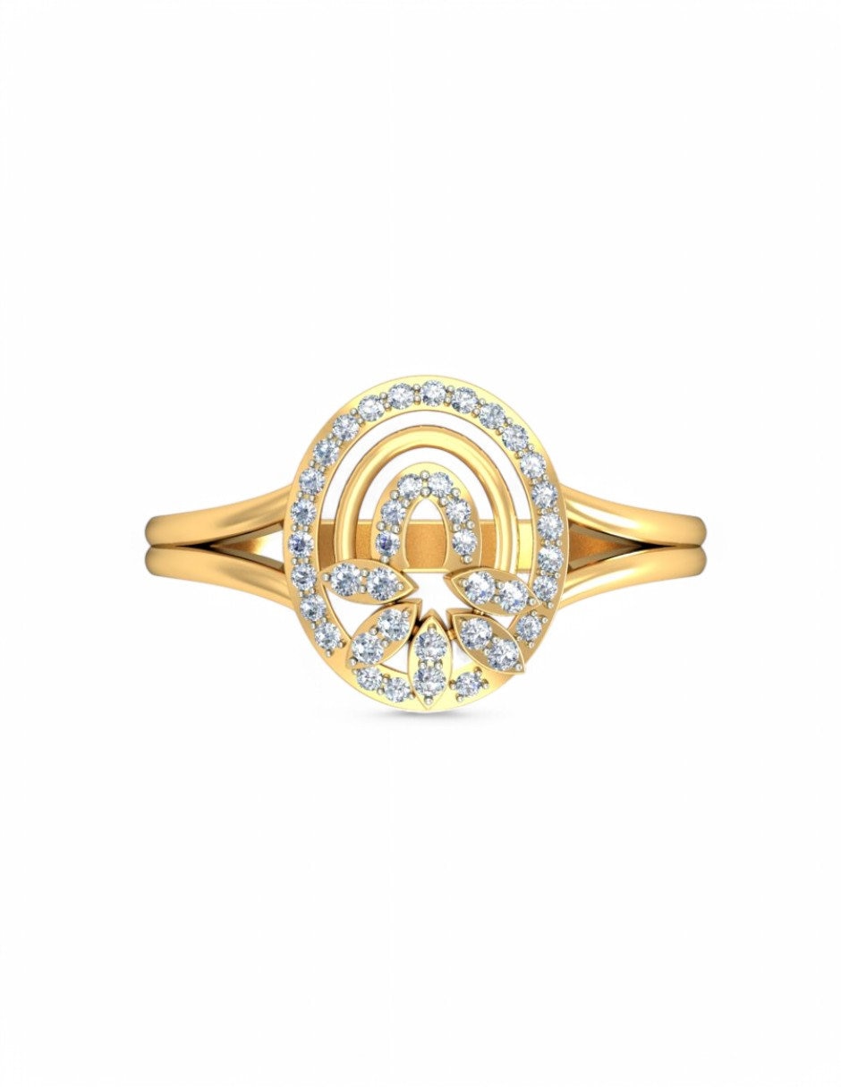 Anillo 10 k de oro amarillo zirconia brillante