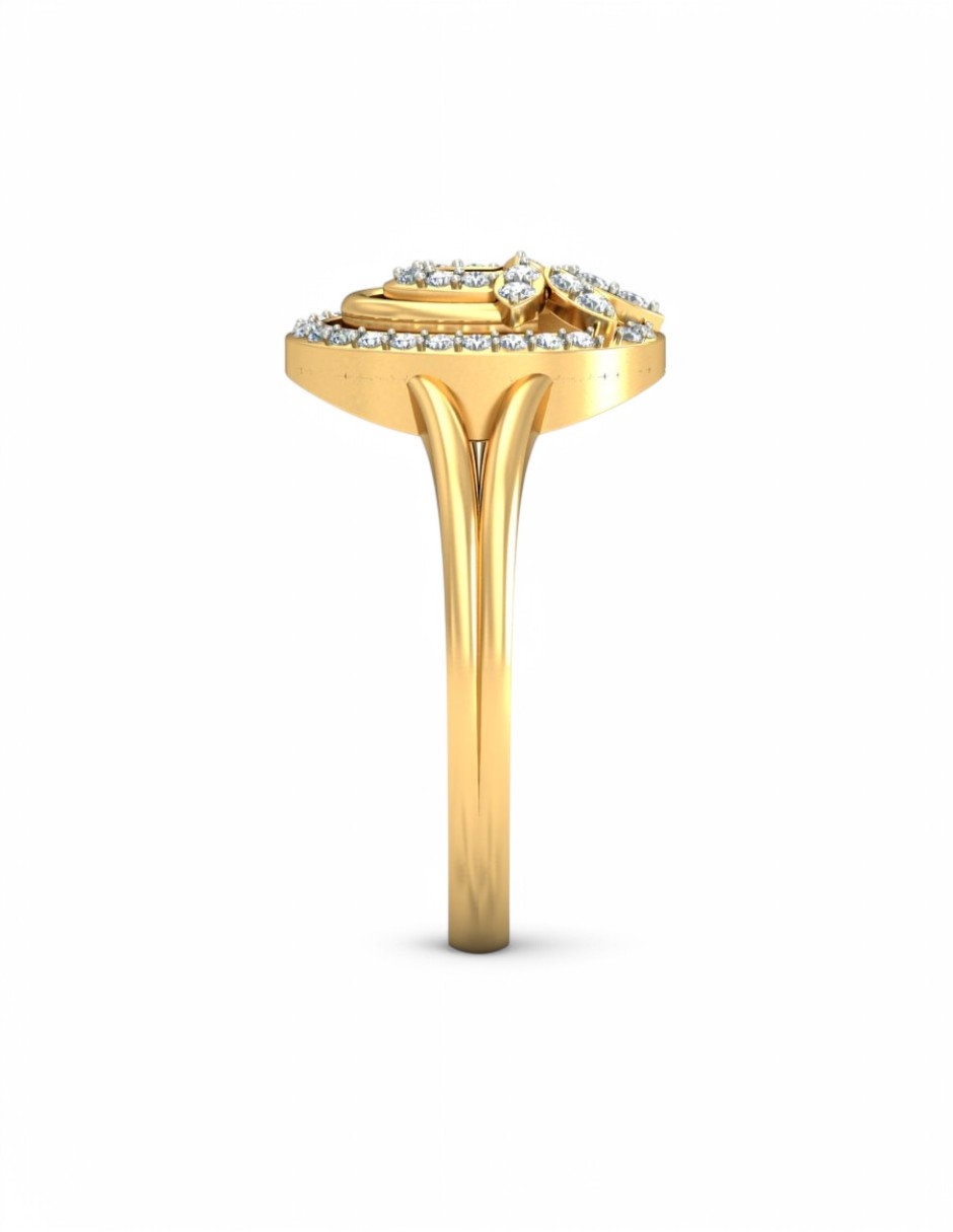 Anillo 10 k de oro amarillo zirconia brillante