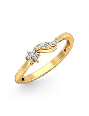 Anillo 10 k de oro amarillo zirconia brillante Anillo 10 k de oro amarillo zirconia brillante