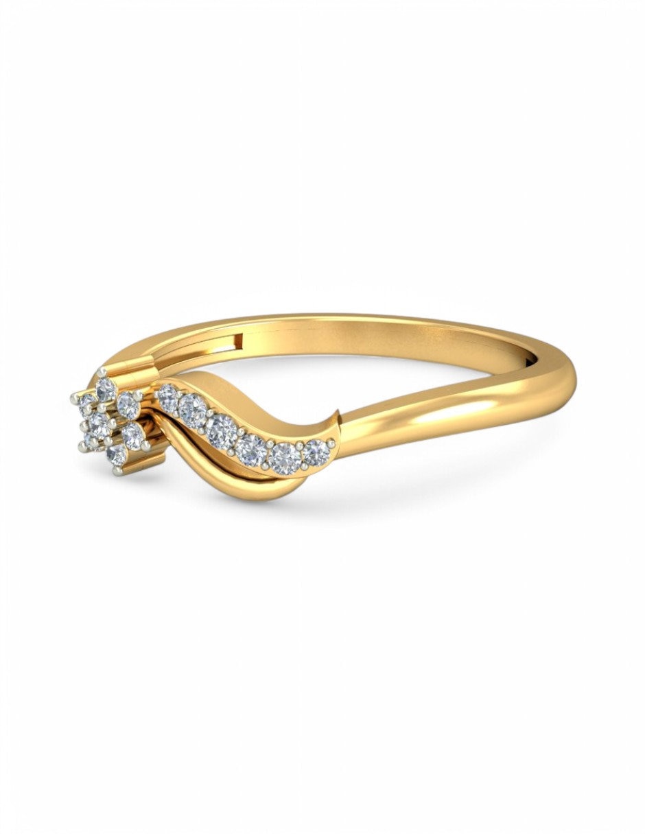 Anillo 10 k de oro amarillo zirconia brillante