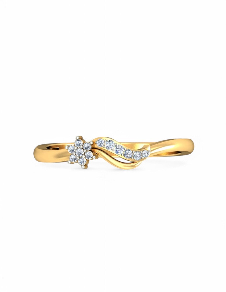 Anillo 10 k de oro amarillo zirconia brillante 3