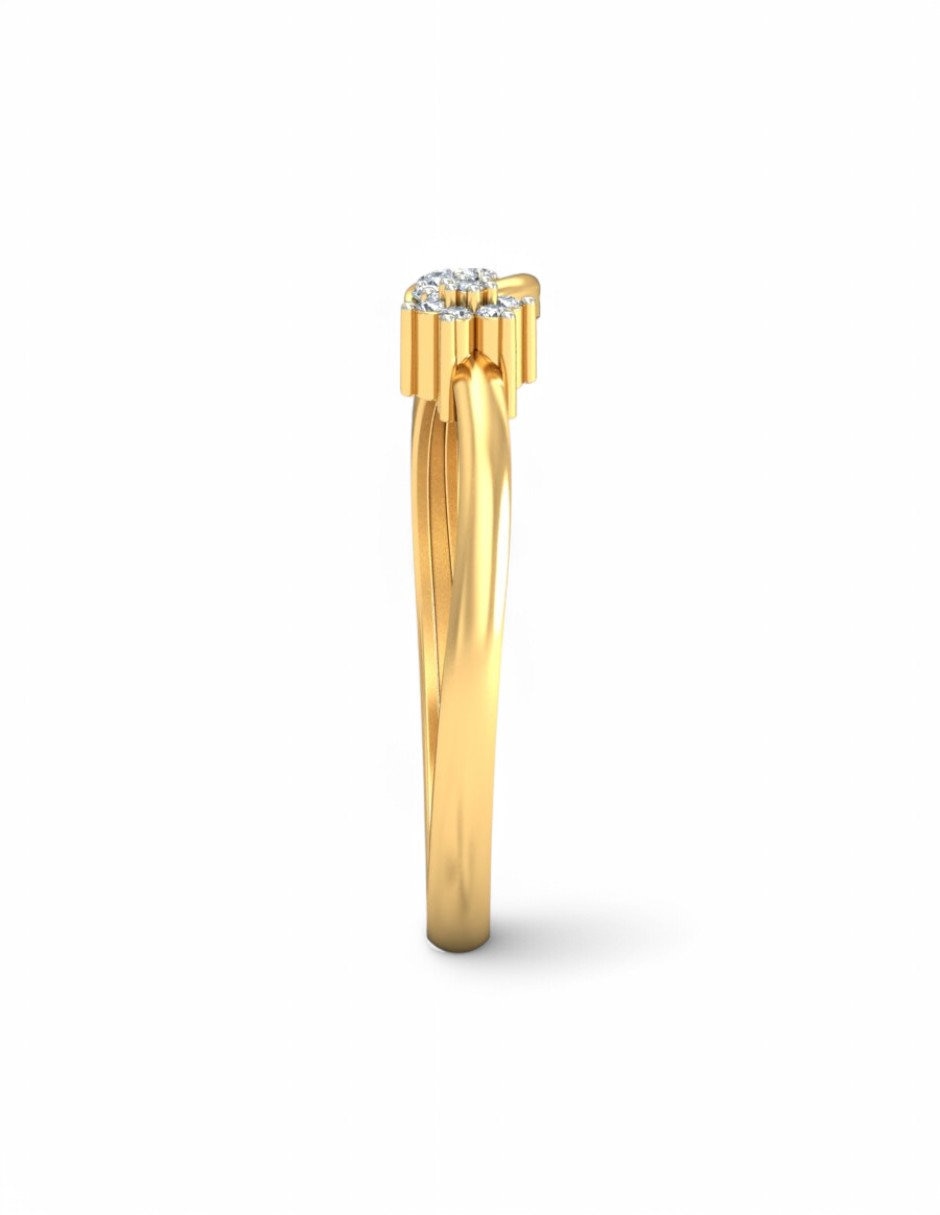 Anillo 10 k de oro amarillo zirconia brillante