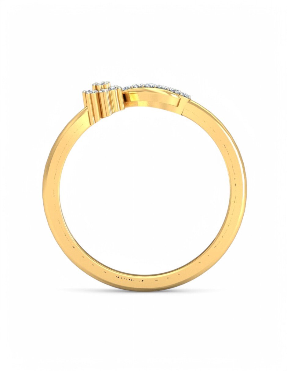 Anillo 10 k de oro amarillo zirconia brillante