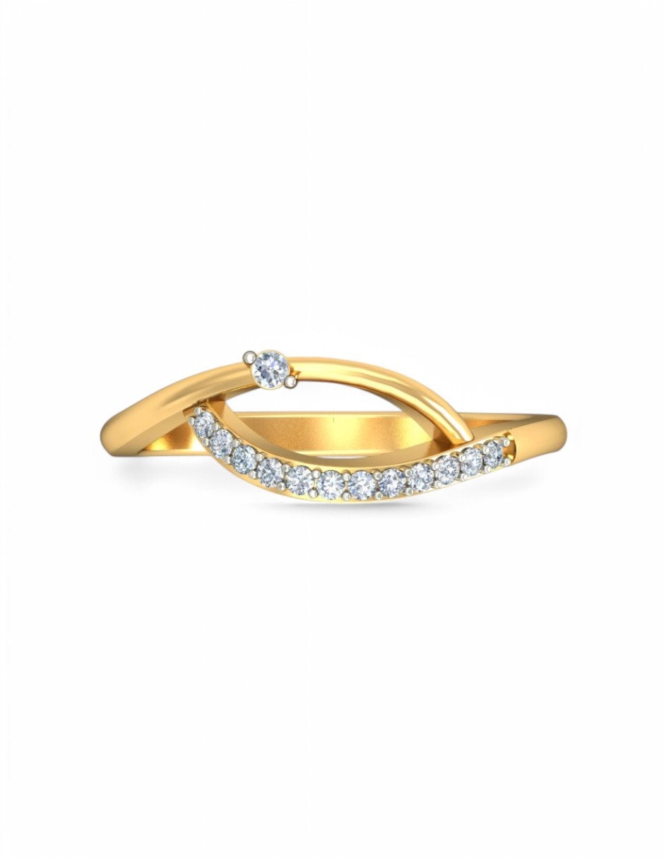 Anillo 10 k de oro amarillo zirconia brillante
