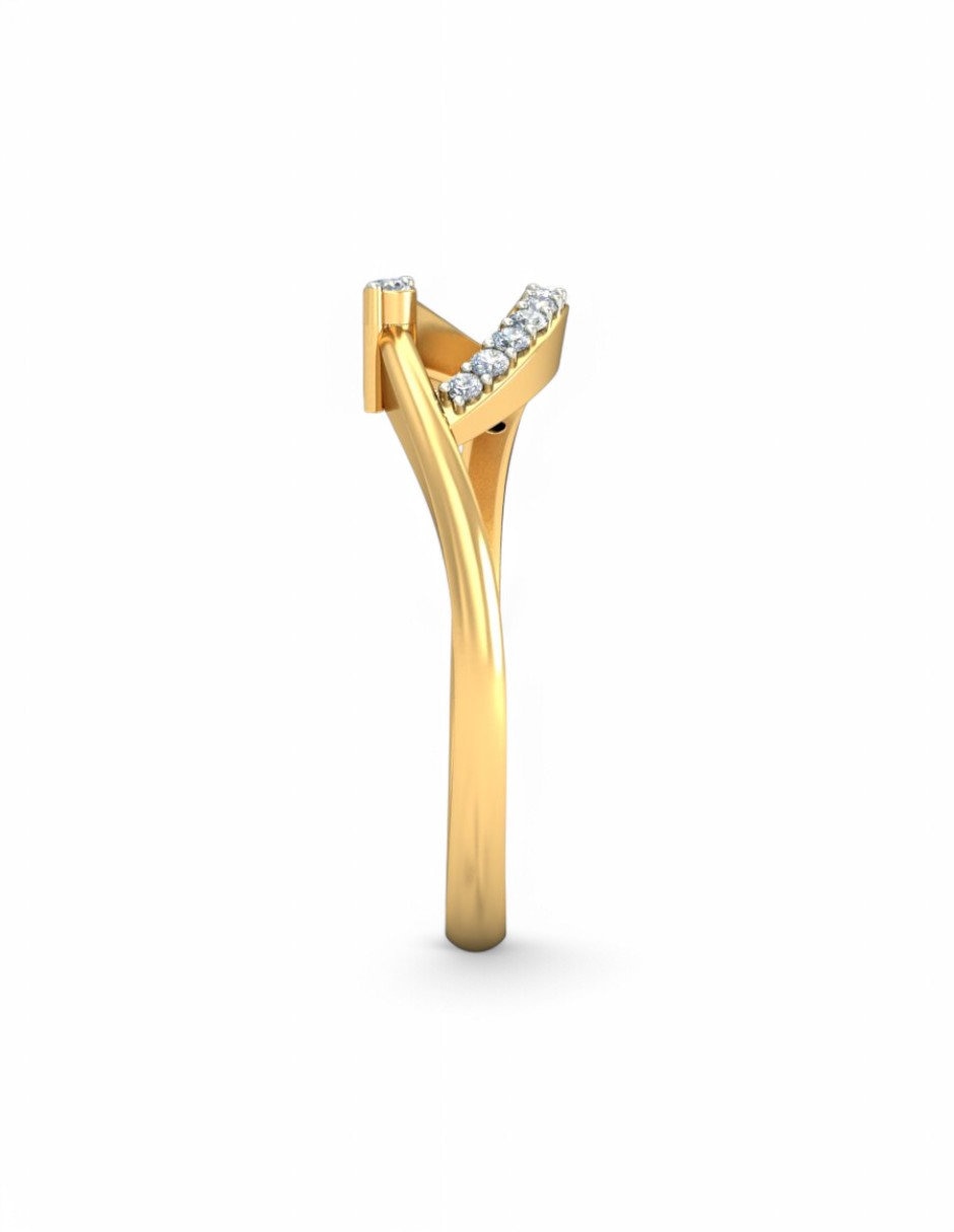 Anillo 10 k de oro amarillo zirconia brillante