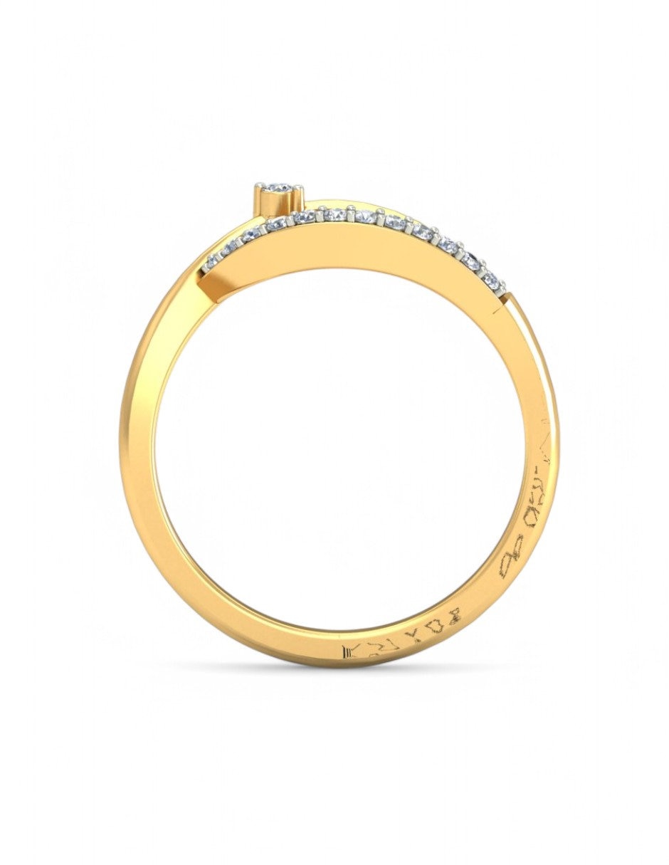 Anillo 10 k de oro amarillo zirconia brillante