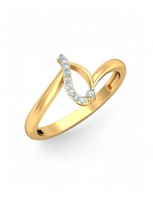 Anillo 10 k de oro amarillo zirconia brillante